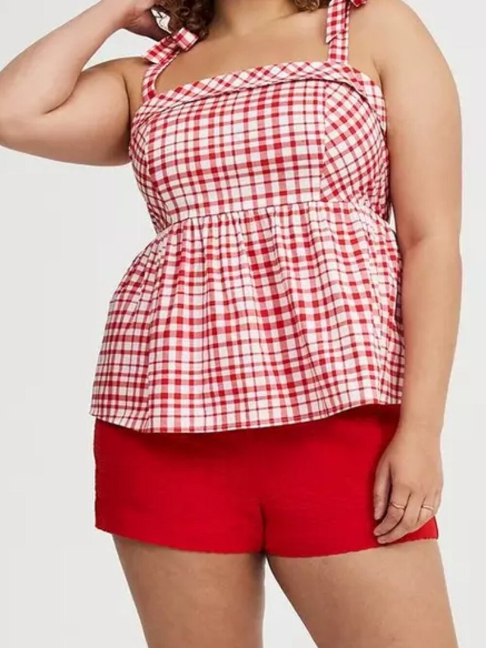 Torrid Poplin Peplum Tie Strap Top Size 3X